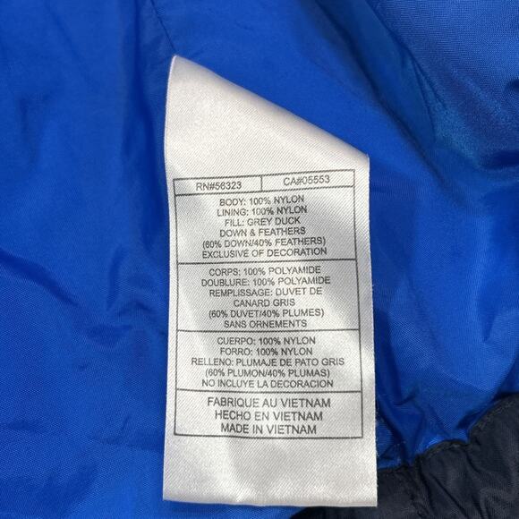 Vintage Nike Puffer Vest Mens XLT Extra Large Tall Blue Y2K Grey Duck Down - Picture 13 of 16